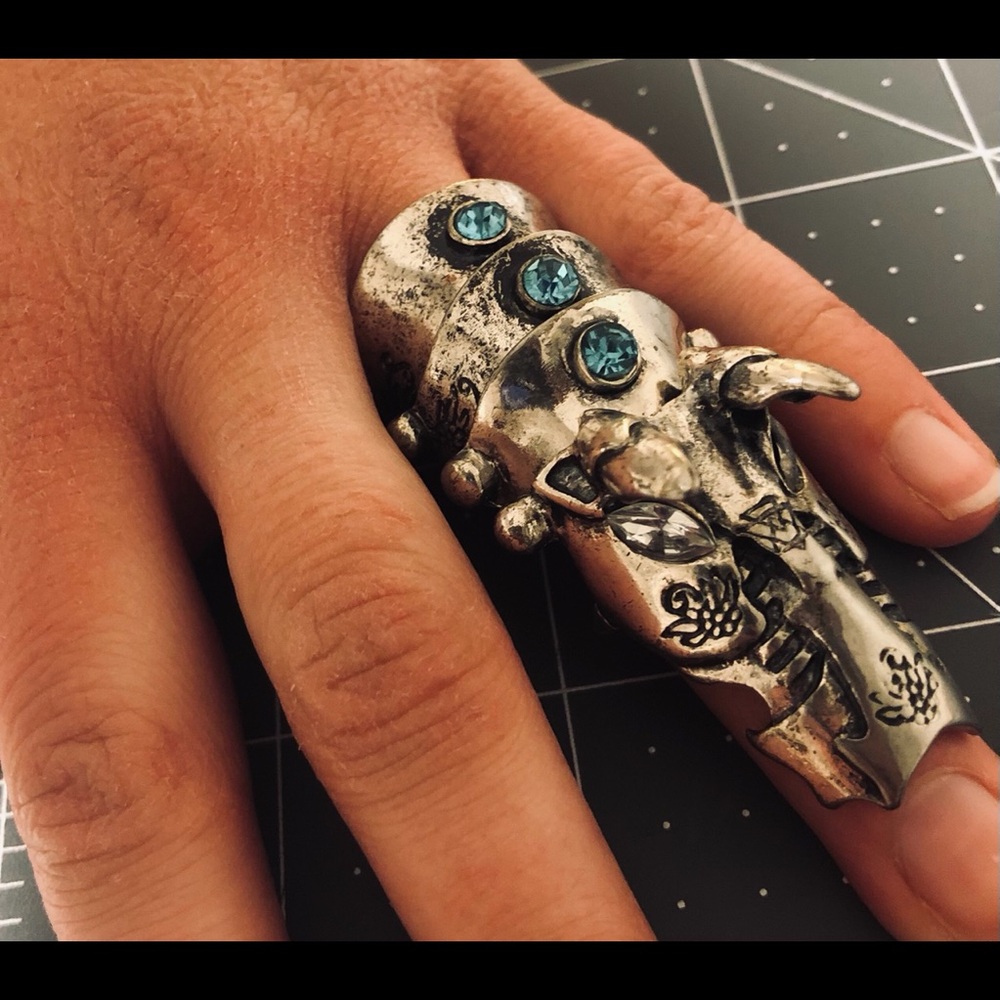COPY - Silver medieval knight horse ring